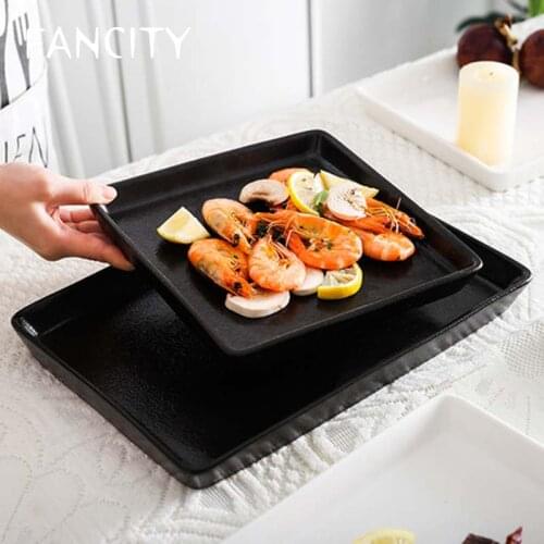 FANCITY Creative steak dish dish home Japanese personality ceramic simple breakfast Western dish commercial restaurant dish