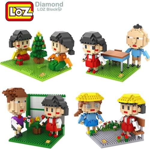 LOZ Diamond Building Block Toys Sakura Momoko Chibi Maruko Japanese Cartoon Action Figures Anime For Children 14+ Gift