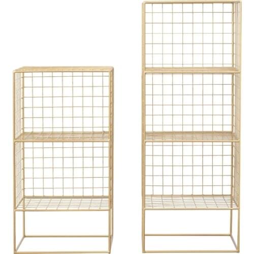 Nordic Minimalist Living Room Gold Shelf Bedroom Decoration Wrought Iron Corner Creative Storage Rack