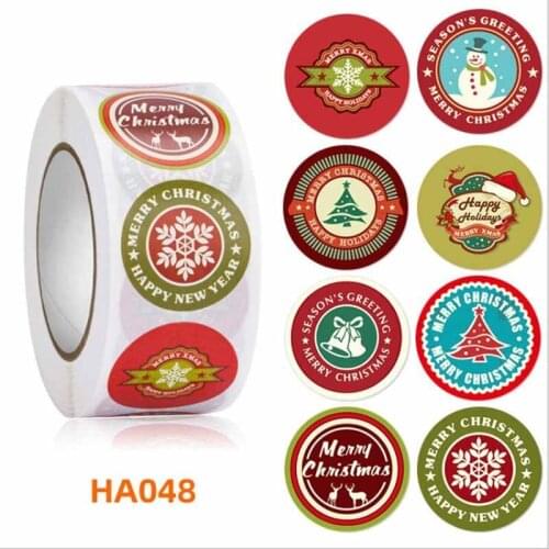 500pcs 2.5cm round shape Christmas Cartoon Sticker Kids Christmas New Year Gift Packing Sealing Sticker Party Adhesive Lable