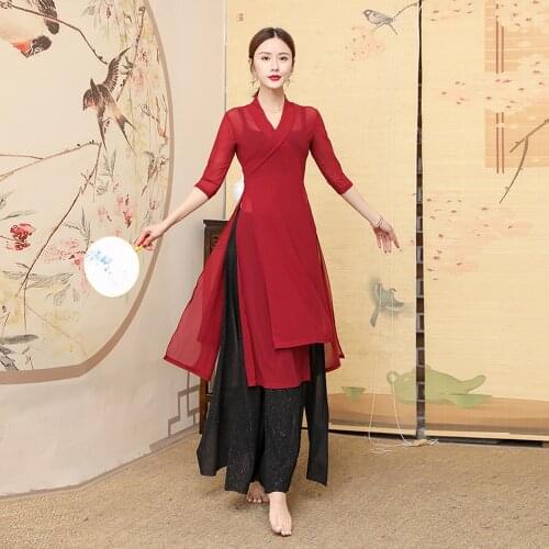 Folk Dances Woman Classical Dance Clothes Chinese Traditional Costumes Elegant Adult Style