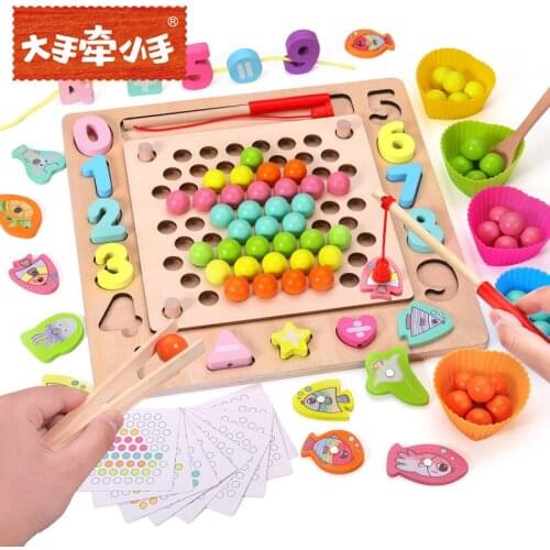 Clip Bead Jigsaw Table Game ChildrenS Puzzle Clip Colored Balls To Train BabyS Concentration And Parent-Child Toys