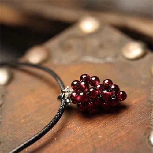Natural crystal garnet grape pendant female beauty skin care for pendant necklace