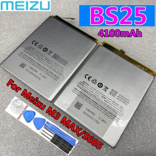 NEW Original MEIZU 4100mAh BS25 Battery For MEIZU M3 MAX/S685 Series Mobile Phone Batteries