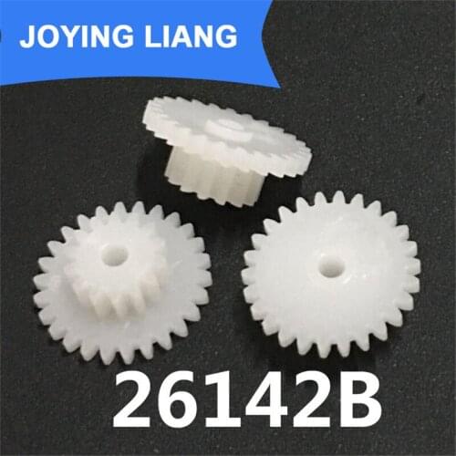 26142B 0.5M Plastic POM Gear Diameter 14mm 26 Teeth + 14 Teeth Two Layer Gear 2.05mm Hole DIY Toy Parts Accessories