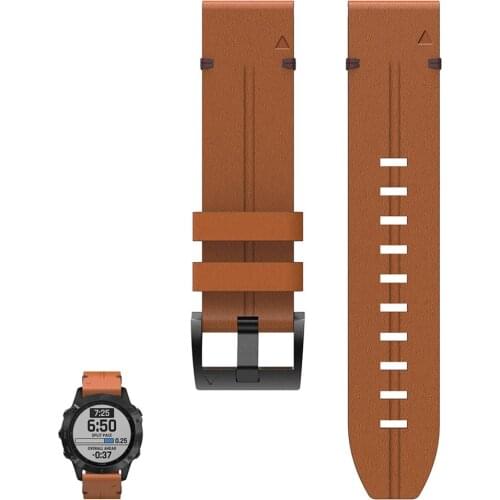 22mm Genuine Leather Easy Fit Watchband Replacement for Fenix 6/Fenix 6 Pro/Fenix 5 Plus/Fenix 5/ Forerunner 935/945