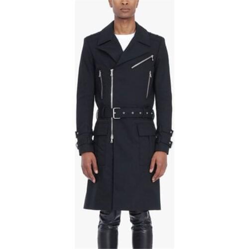 S-7X! 2020 Autumn/winter trendcoat for men with slim-fitting jacket and long sleeve with European and American zipper decoration