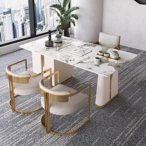 Light luxury rock board tea table home balcony tea set set high-end simple modern Nordic Kung Fu tea table designer