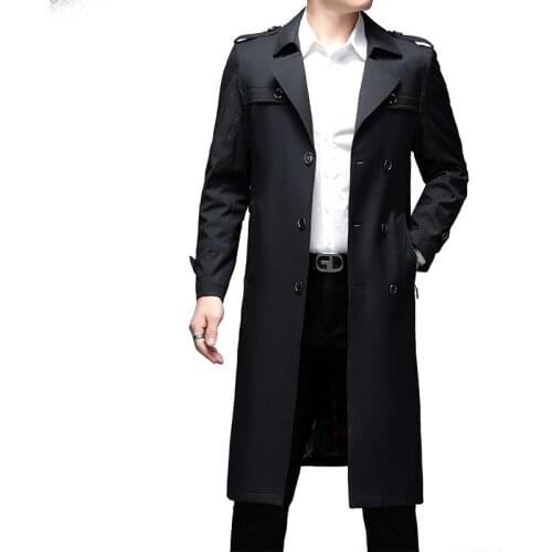 2021 New mens trench coat fashion mens long lapel windbreakers mens brand clothing