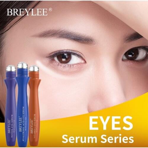 BREYLEE Retinol Eye Serum Roller Massage Vitamin C Hyaluronic Acid Eyes Essence Remove Fine Lines Dark Circles Moisturizing Care
