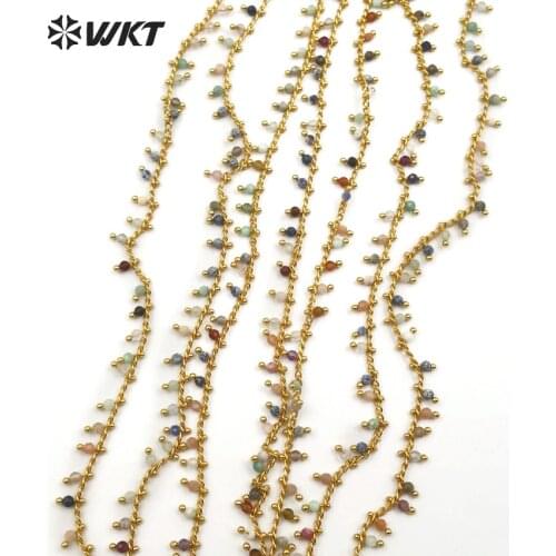 WT-RBC094 WKT 3mm round shape multi stone beads bulk rosary chain at wholesale price for women necklace bracelet making
