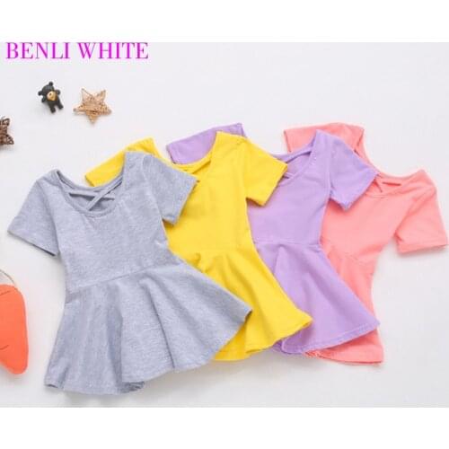 Candy Color Infant Girls Dresses Summer Baby Girl Clothes Toddler Backless Hollow Dance Dress Casual Cotton Kids Sweet Tops 1-4T