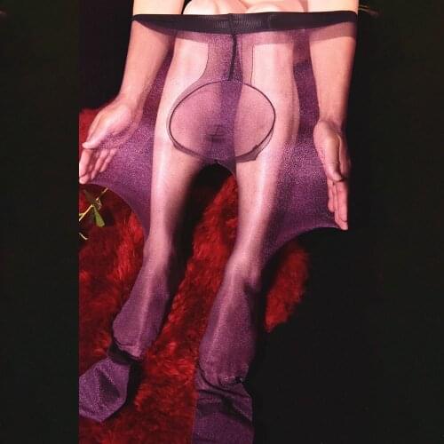 Hot Sale Tights Ultra Elastic Men Oil Shiny Lace High Gloss Pantyhose Sheer Stocking Tights Plus Size Stocking For Men 2021 New