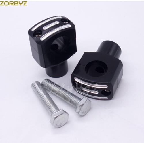 ZORBYZ Motorcycle 1'' 25mm Black Billet Handlebar Bar Riser Clamp For Harley custom Springer Bobber
