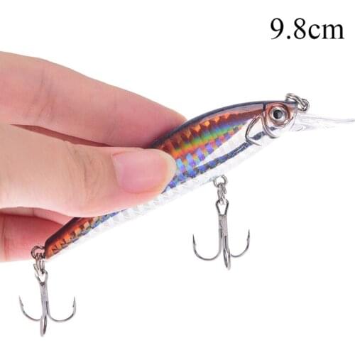 1pc Laser Minnow Fishing Lure Sinking Artificial Hard Bait 3d Eyes 9.8cm 12g