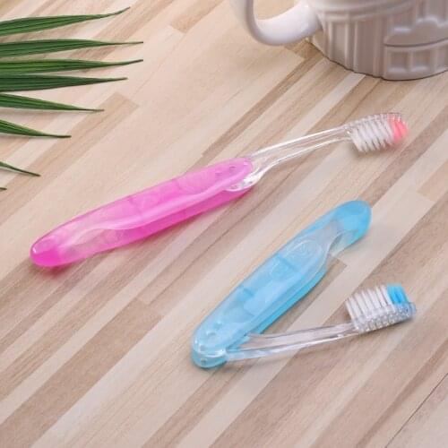 1pc Foldable Soft Hair Portable Toothbrush Travel Camping Hiking Outdoor Random Color