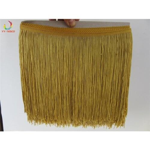 20CM 10yard/lot Polyester Fringe Trim Gold Tassel Ribbon Lace Accessory Sew Latin Dress Garment Curtain DIY Accessories 10 yards