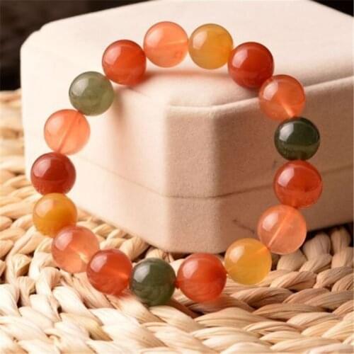 12mm Genuine Natural Colorful Rutilated Quartz Bracelets For Women Men AAAA Powerful Stretch Healing Crystal Round Bead Bracelet