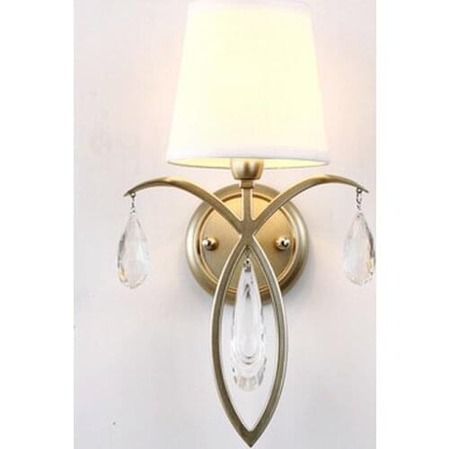 E14 Bulb For Free) Modern Wall Sconces Iron Led Wall light for home/bathroom/bedroom/living room decor Fabric shade wall lamp