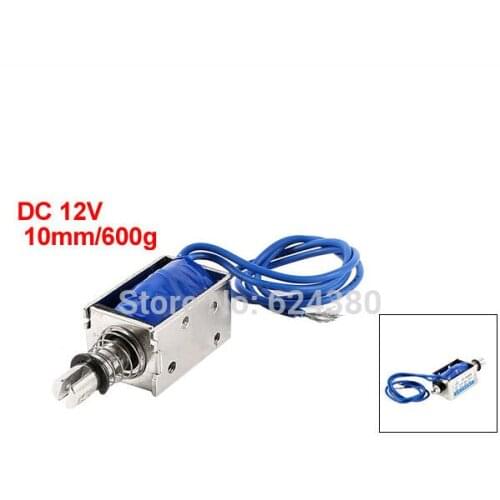 JF-0630B DC 12V 600g 6N Lift 10mm Stroke Open Frame Push Pull Type Electromagnet Electromagnetic Solenoid 12V DC 300mA