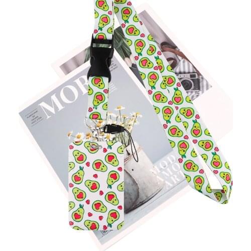 JY120 Cartoon Avocado Necklack Lanyard Key Gym Strap Multifunction Mobile Phone Decoration