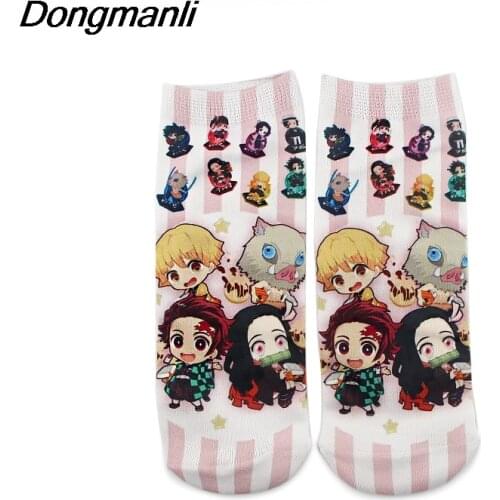 Dongmanli 1 Pair Anime Casual Socks Invisible Summer Socks Short Low Cut No Show Socks Cotton Funny Happy Boat Socks