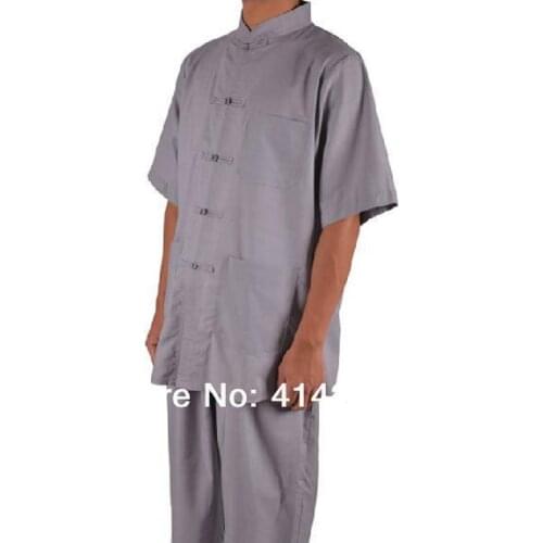 Unisex SUMMER lay Buddhism cultivating clothes meditation clothing sets kung fu martial arts Tang suits Zen costume