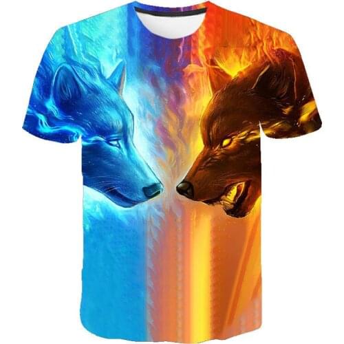 Summer Fashion Wolf 3D T Shirts Casual Streetwear Fashion Men Women Children Wolf Printed Cool T-shirt Trendy Tops