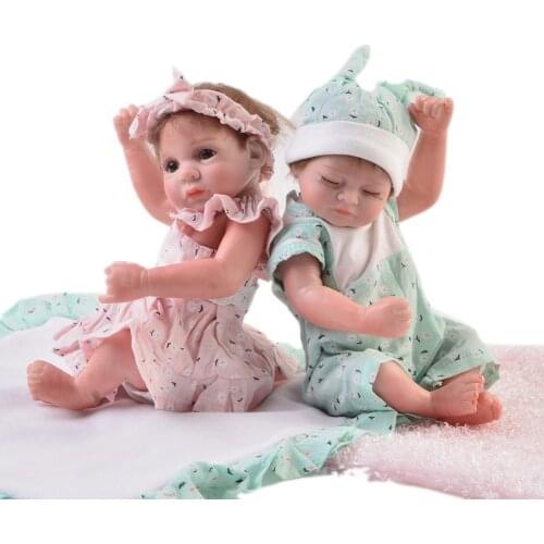 KEIUMI Mini 11 Inch Full Silicone Vinyl Reborn Baby Doll Toy Fashion 27 cm Red Skin Girl Or Boy Reborn Baby Twins With Blanket