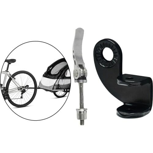 Bicycle Trailer Coupler Steel Angled Elbow with Quick Release Lock Steel Bike Rear Cargo Kids Pets Trailer Adapter