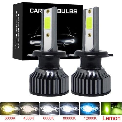 New 2pcs Mini COB Car Headlight H4 H7 LED 3000K 6500K 8000K H1 H3 H8 H9 H11 9005 9006 HB3 HB4 880 881 Bulb Auto Fog Light