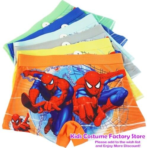 2021 Summer New Childrens Panties Baby Boy 3-8T Soft Underwear Marvel Cars Boxer Briefs Cartoon Panties