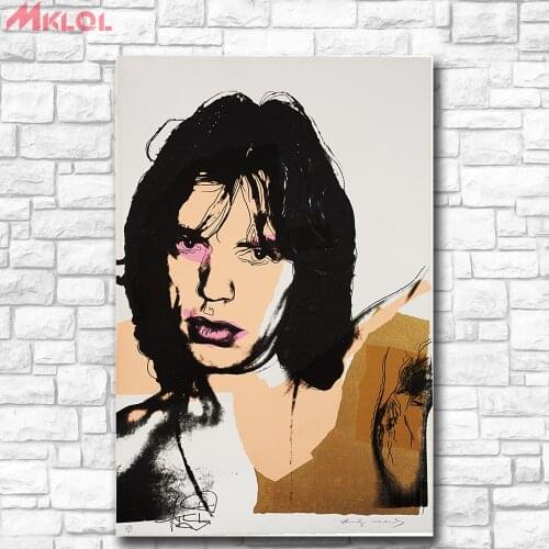 Pop Art Wall Art Mick Jagger 14 By Andy Warhol Study Bedroom Decor Wall oil Painting Print Nice Wall Picture For Living Room
