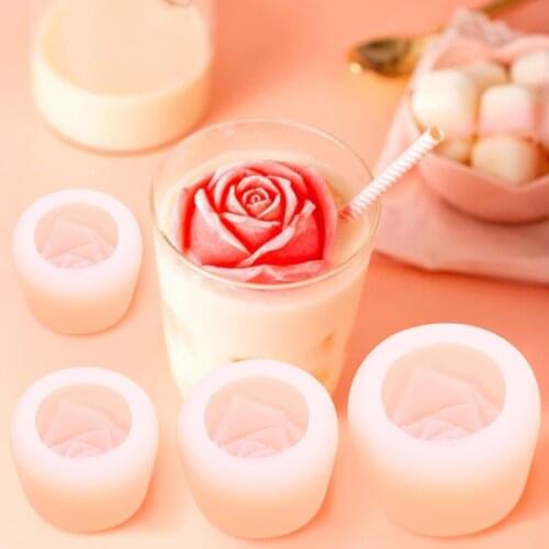 Silicone Mold Rose Shape Ice Cream Mold 3D Large Ice Cream Ball Mold Kitchen Tools Accessories