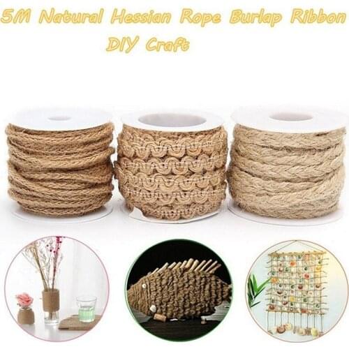 5m Vintage Natural Hemp Rope Christmas Decorative DIY Craft Gift Packing Ribbon Strings