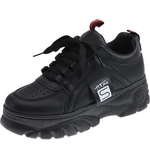 Hight Increase Ulzzang Women Casual Shoes Woman Sneakers Platform Wedges High Heels Flats Loafers Ladies Creepers Trainers