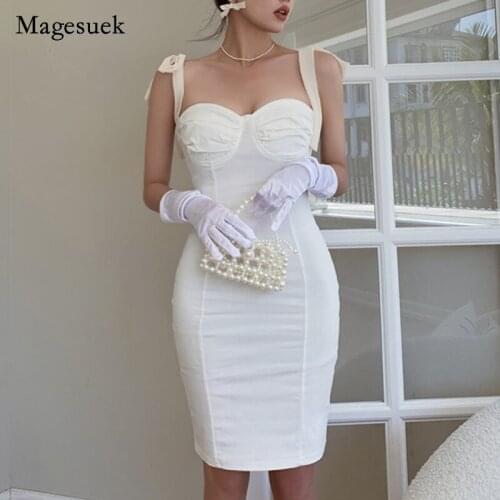 2021 Summer Solid Slim Bandage Strapless Dress for Women High Waist Women Dress Retro Splicing Sling A-line Dress Vestidos 15145
