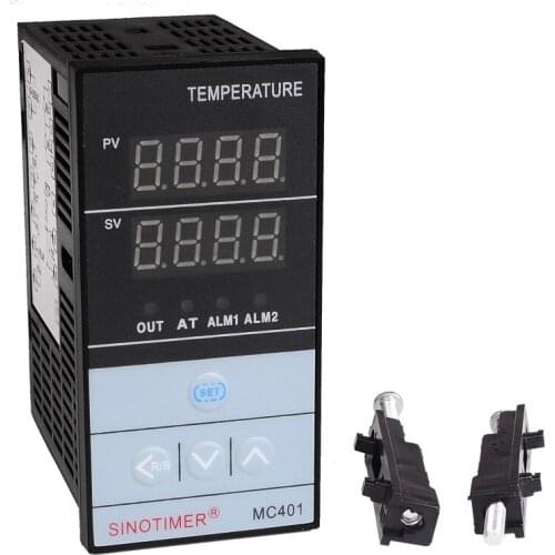 2PCS of Temperature Controller Input PT100 K Thermocouple Digital PID SSRRelay Output for Heat Cool Alarm Fahrenheit Short Shell
