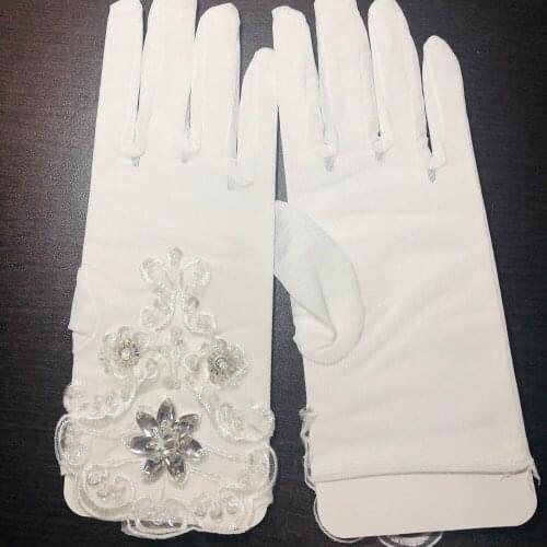 NEW Store Promotion!!!Sparking Beading Sequins Short Bridal Gloves Ivory 2020 New Arrival Wedding Accessories Lace Bridal Gloves