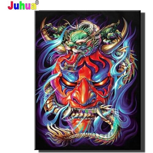 Diy 5d Diamond Painting"Demon"Cross Stitch Diamond Embroidery Cow Face Mosaic Horror Wall Art Decoration For Home