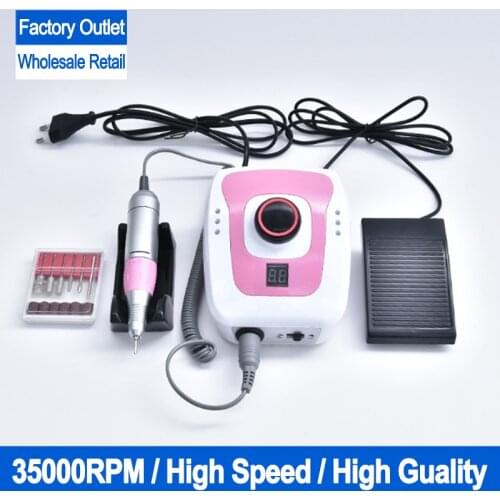 New 65W 35000RPM Electric Manicure Machine Nail Drill for Nail Pedicure Equipment Electric Fingernail Files Tools High Quality