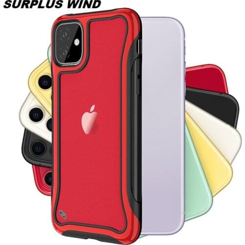 For iPhone 11 Pro Max Hard Phone Case Clear Matt PC Bumper Cover ShockProof TPU Case for iPhone X XR XSMAX iPhone 8 Capa Coque