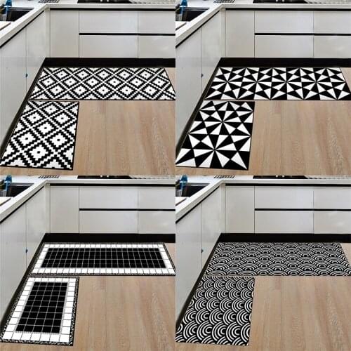 Geometric Plaid Kitchen Mat Non-Slip Floor Mat Water Absorption Rug Entrance Door Mat Floor Mats For Living Rooms Kitchen Carpet