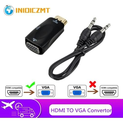 HD 1080P HDMI to VGA cable converter HDMI to VGA to converter adapter digital and analog suitable for PC laptop TV box computer