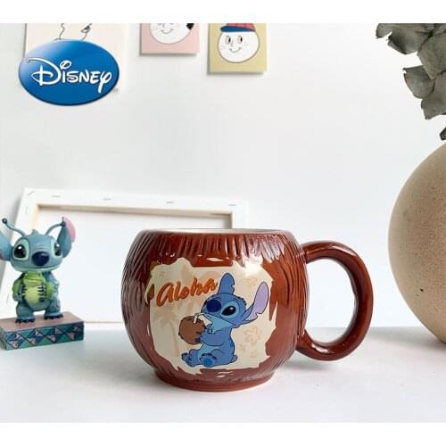 Disney Stitch Coconut Personality Shaped Ceramic Water Cup Home Cartoon Mug Creative Water Cup Gift