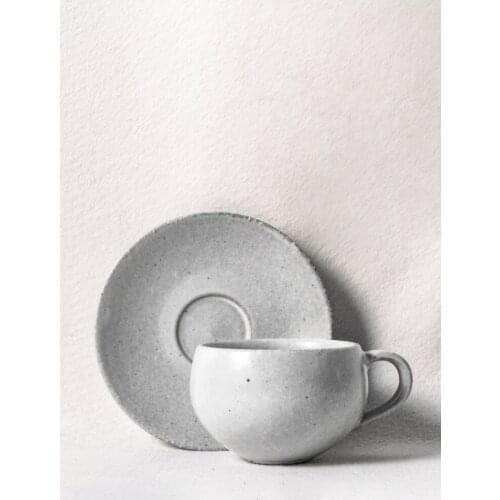 Ceramic Coffee Cup And Saucer Set Retro Mug Tazas De CafÉ Small Luxury European-Style Coffee Mugs With Ceramic Ears Tea Cups
