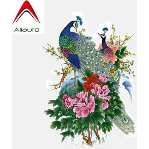 Aliauto Cool Car Sticker Beautiful Peacock Accessories High Quality PVC Decal for Smart Volkswagen Polo Golf Audi A4,13*18cm