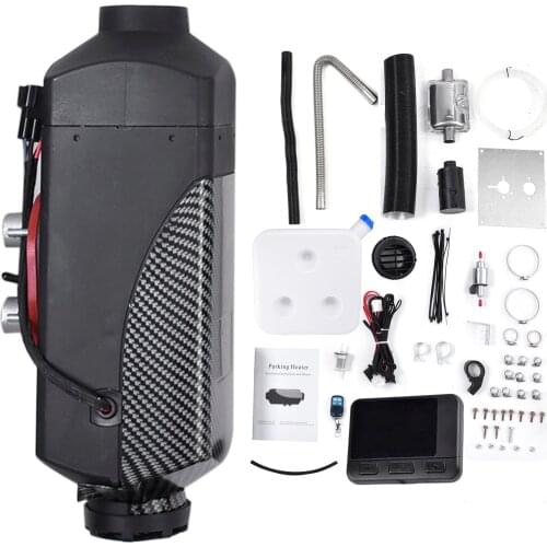 2KW 12V / 24V Car Heater Kit Air Diesel Heater Parking Warmer With Remote Control Silencer Monitor for Van RV Trailer Truck Boat