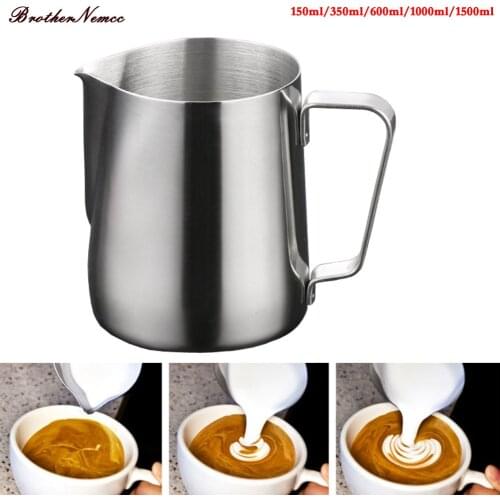 150/350/550/1000/1500ML Stainless Steel Pull Flower Coffee Cup Cappuccino Cream Milk Foam Mug Milk Frothing Jug Thermo Latte Art