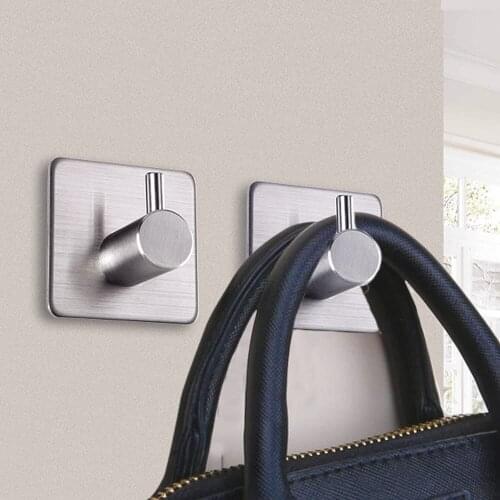 4PCS SUS304 Silver Robe Hook Wall Towel Hook for Bathroom Stainless Steel Coat Hook Rustproof Hook Hanger for Kitchen Hardware